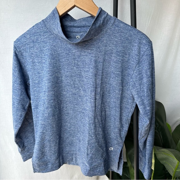 Gap Fit Brushed Jersey Soft Heathered Mockneck Longsleeve/ Size Girls Medium - Picture 1 of 4